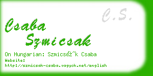 csaba szmicsak business card